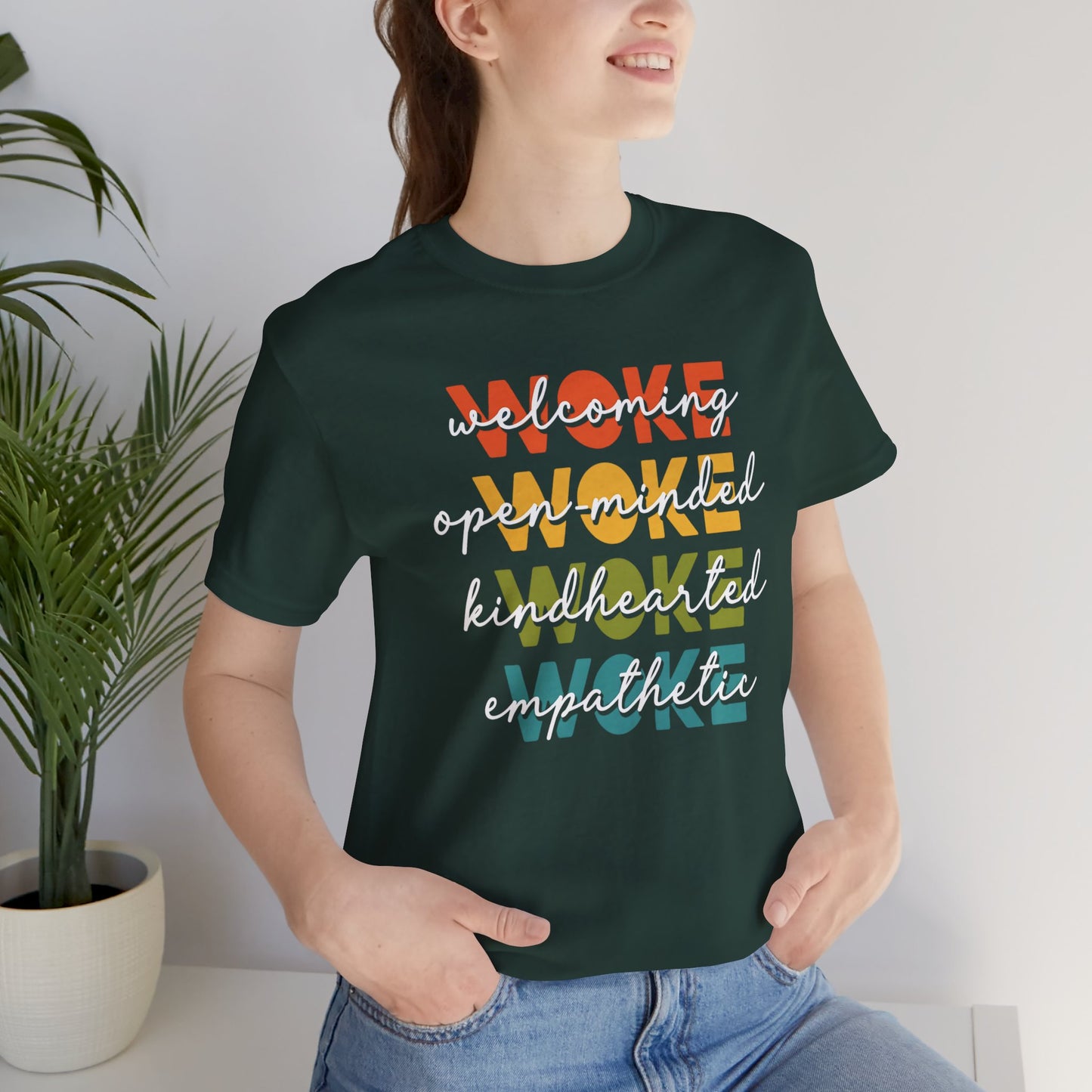 WOKE Acronym Message Tee, Woke Unisex Shirt, Kindhearted T-Shirt, Open-Minded Graphic Top, Awareness Apparel, Gift for Activists