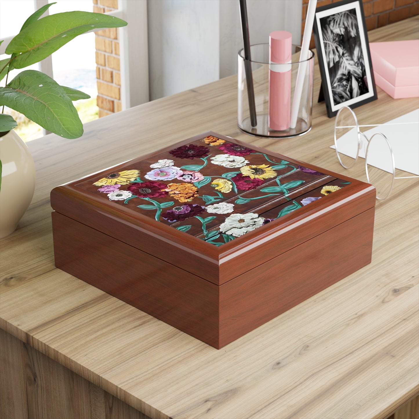 Surprise Song Piano Flowers Jewelry Box