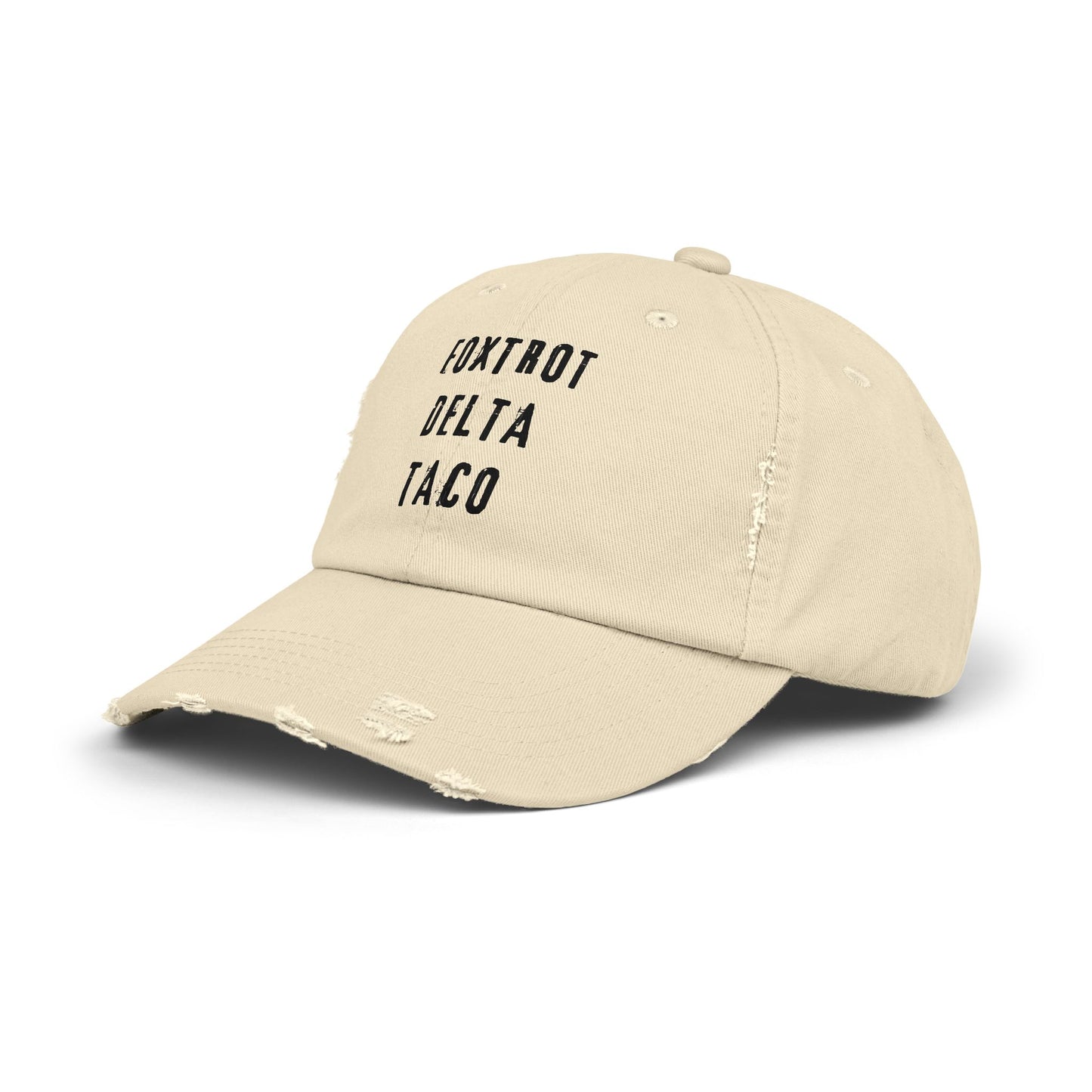 Foxtrot Delta Taco FDT - Anti Trump -Distressed Cap with Fun Slogan – Perfect for Casual Wear, Gifts, Travel, or Everyday Adventures