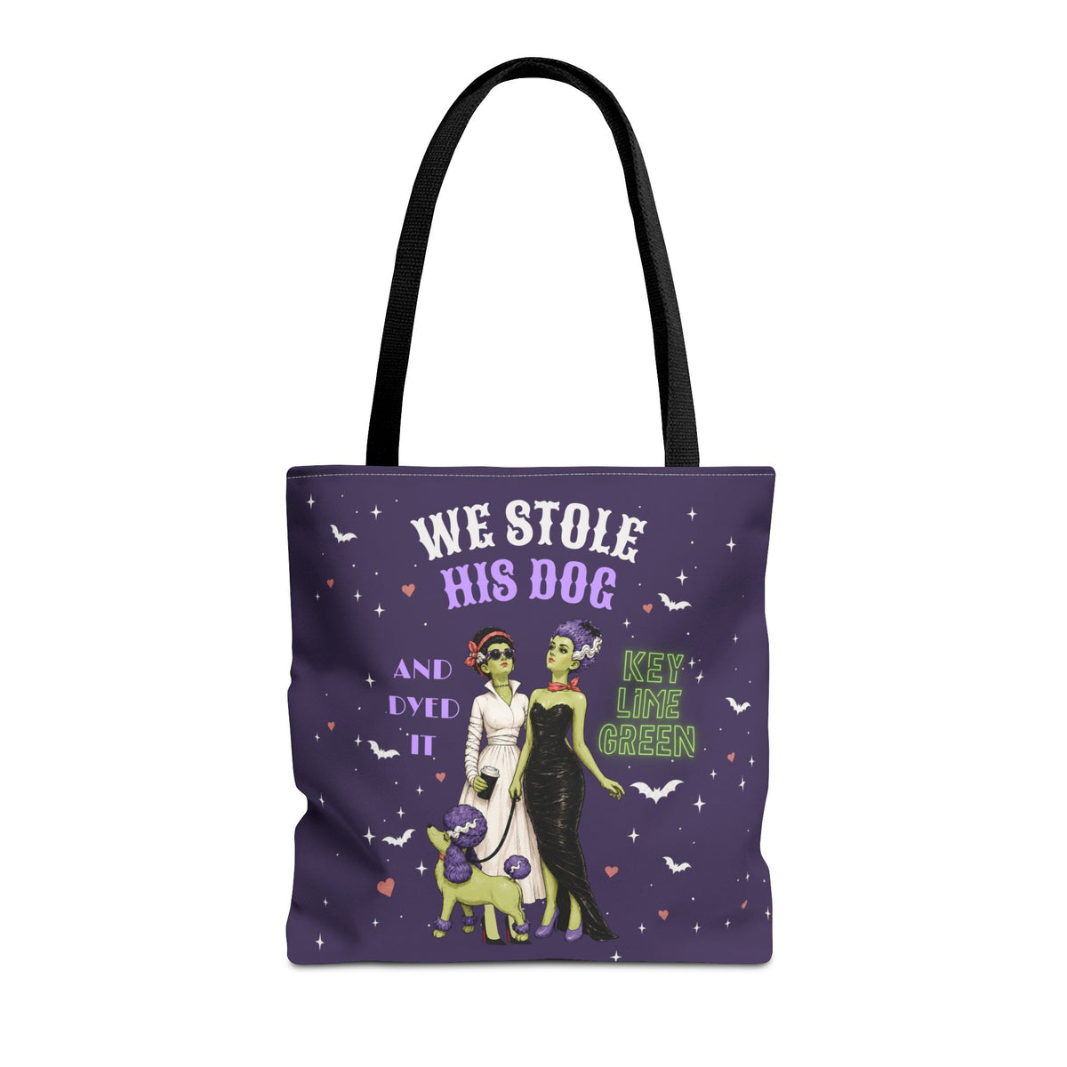 Gothic Brides Tote Bag — Retro Monster Dog Walk Design