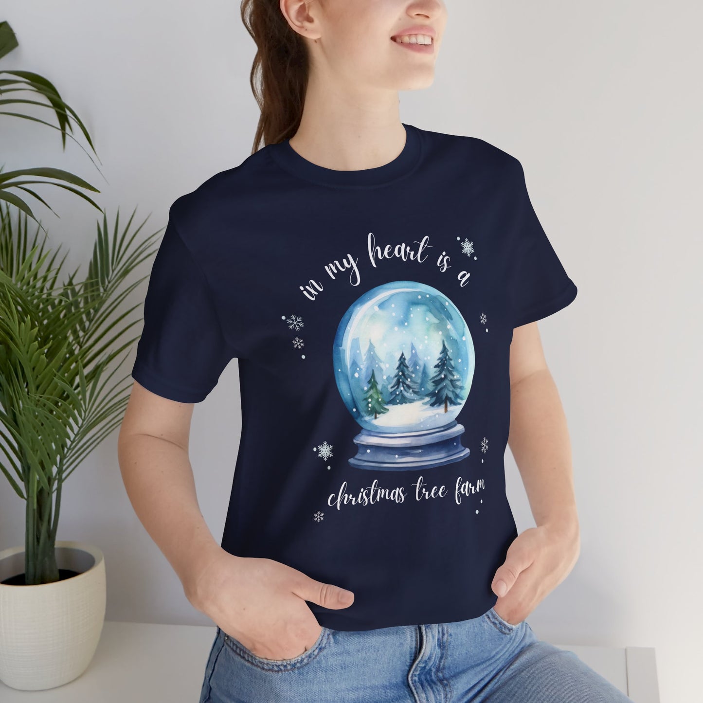 in my heart is a christmas tree farm - Unisex Jersey Short Sleeve Tee