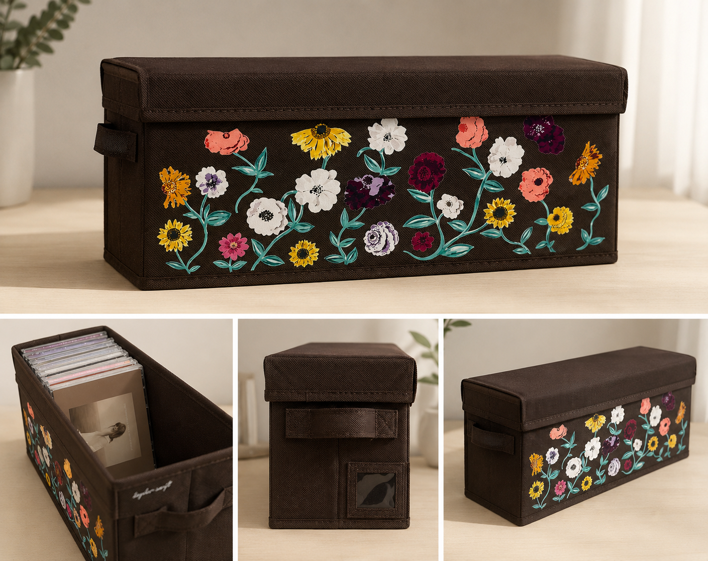Acoustic Piano Floral CD Storage Case