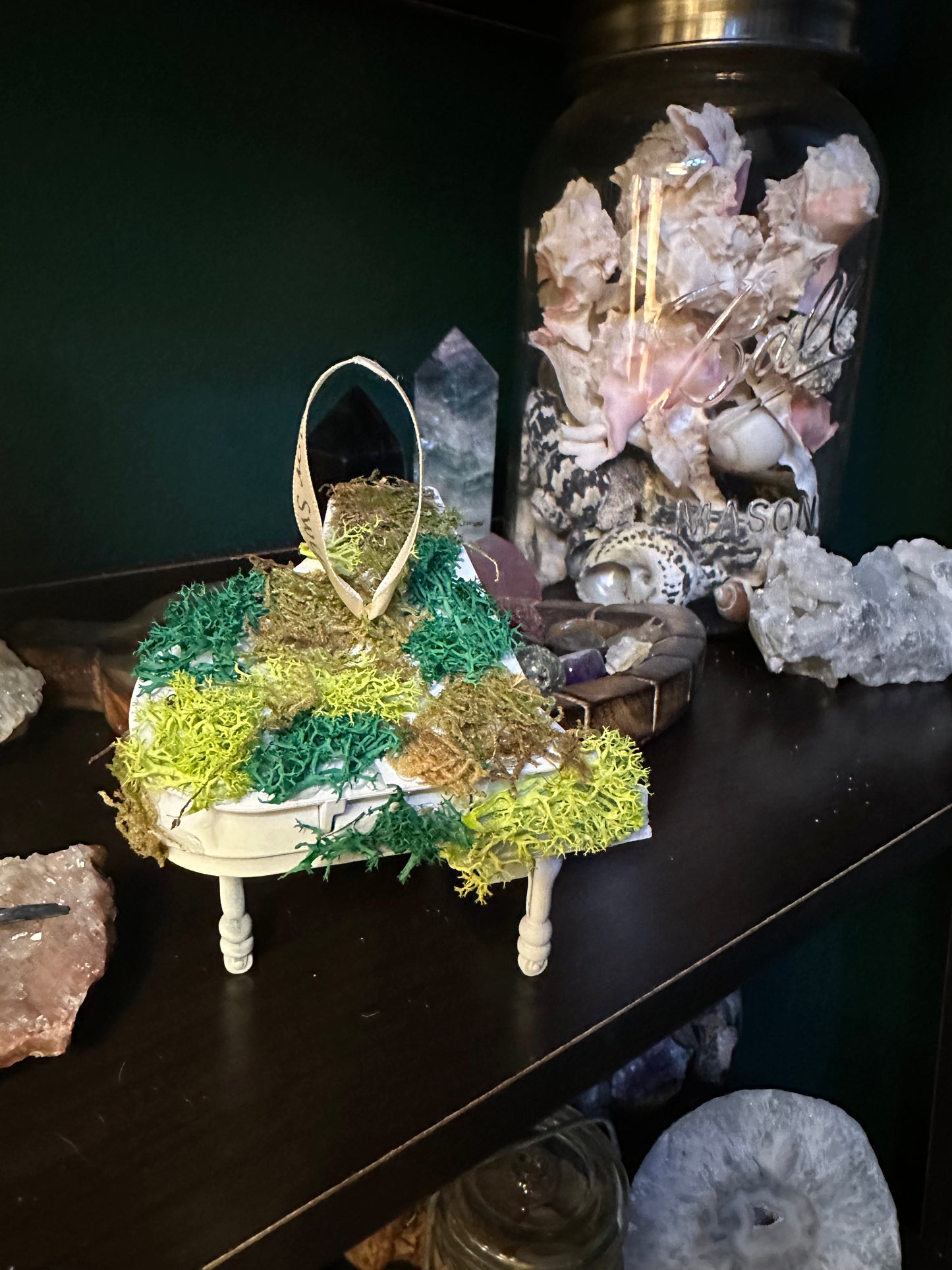 Moss Covered Grand Piano Ornament - Champagne Problems Eras Inspired - Swiftie Piano Christmas Ornament