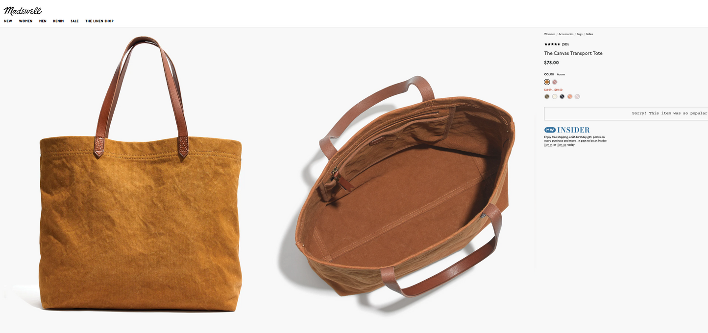 Preloved Madewell Canvas Transport Tote / Crossbody- Swiftie Style