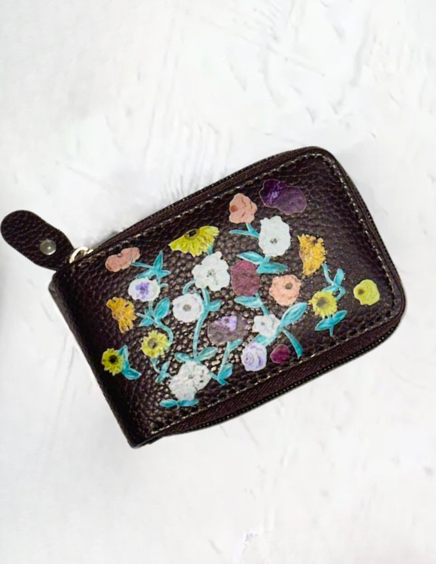 Acoustic Piano Accordion Credit Card Wallet - Espresso Brown