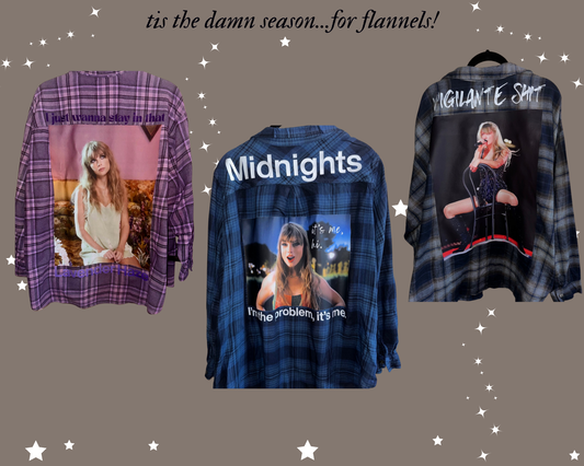 Midnights Swiftie Upcycled Flannel Shirts