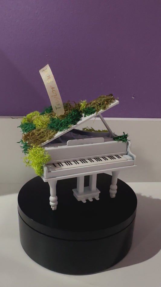 Moss Covered Grand Piano Ornament - Champagne Problems Eras Inspired - Swiftie Piano Christmas Ornament