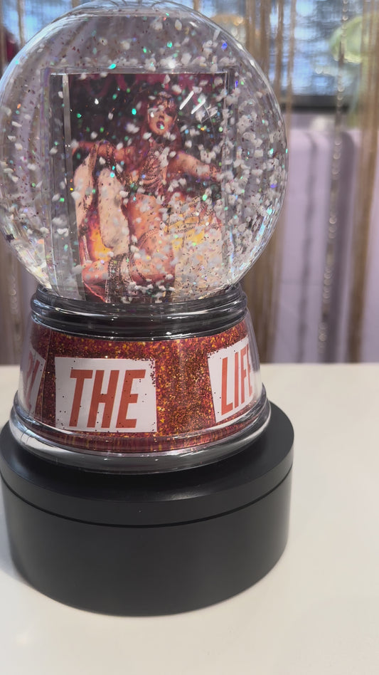 Orange Glitter Snow globe