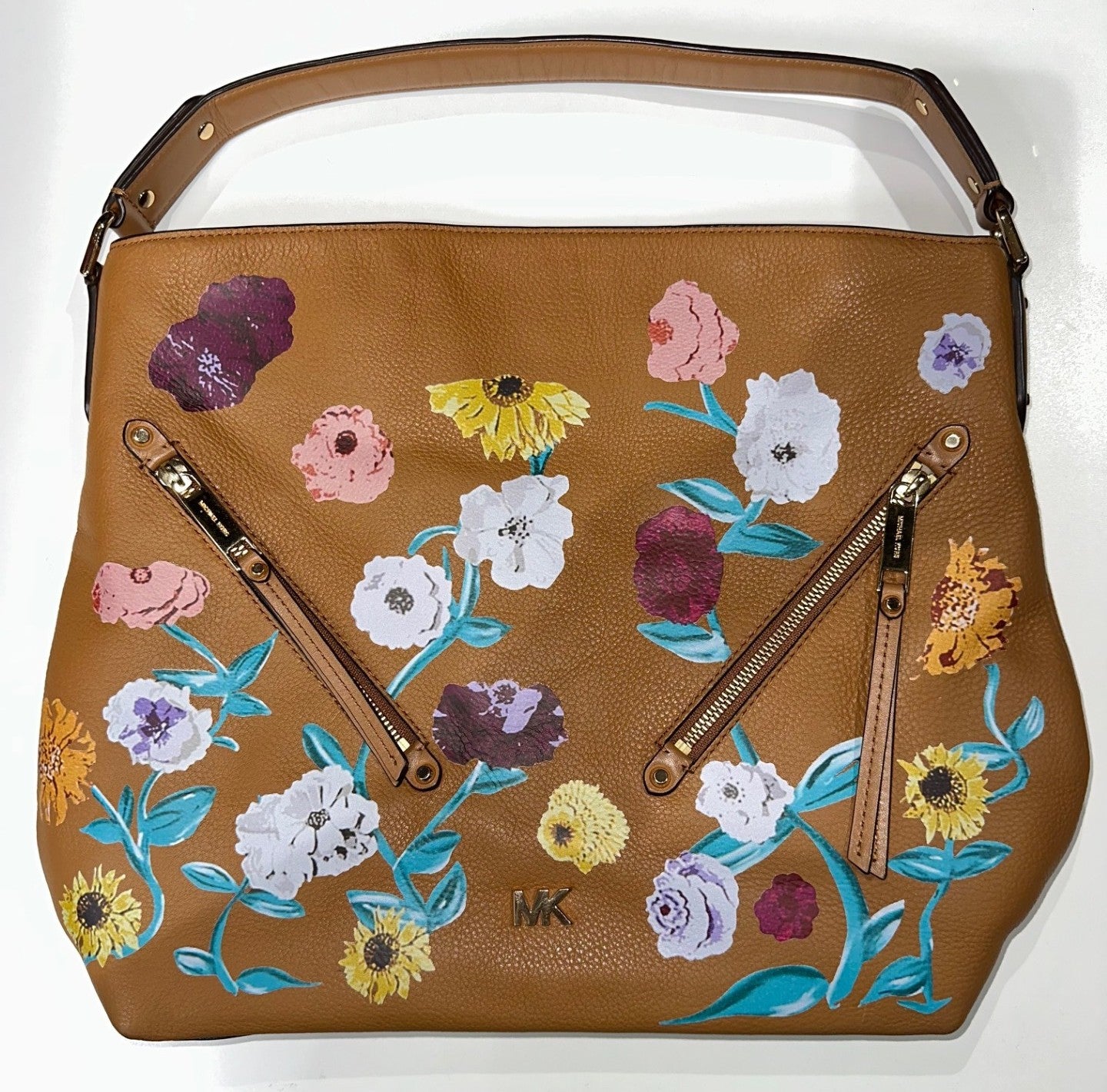 Upcycled Michael Kors Large Evie Shoulder Bag - Acoustic Piano Floral Design