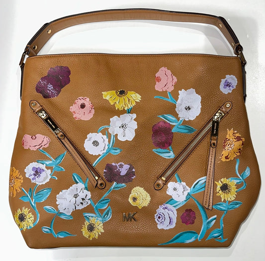 Upcycled Michael Kors Large Evie Shoulder Bag - Acoustic Piano Floral Design