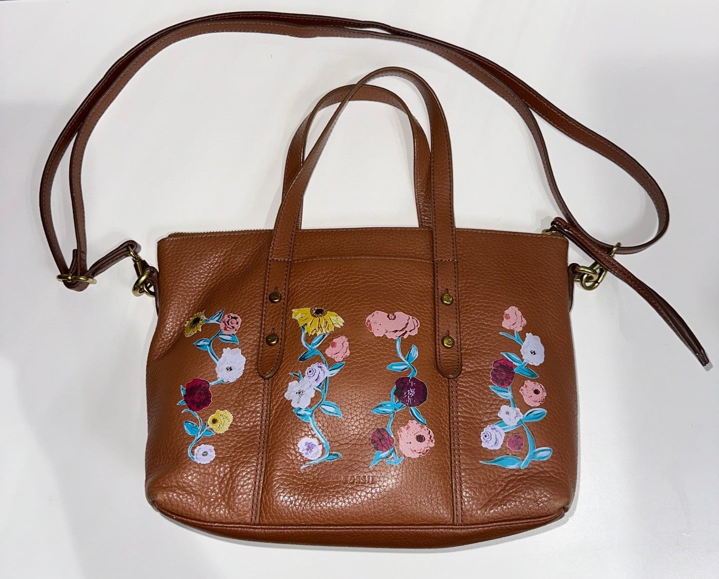 Fossil Jenna Tote/Crossbody - Acoustic Piano Floral Design