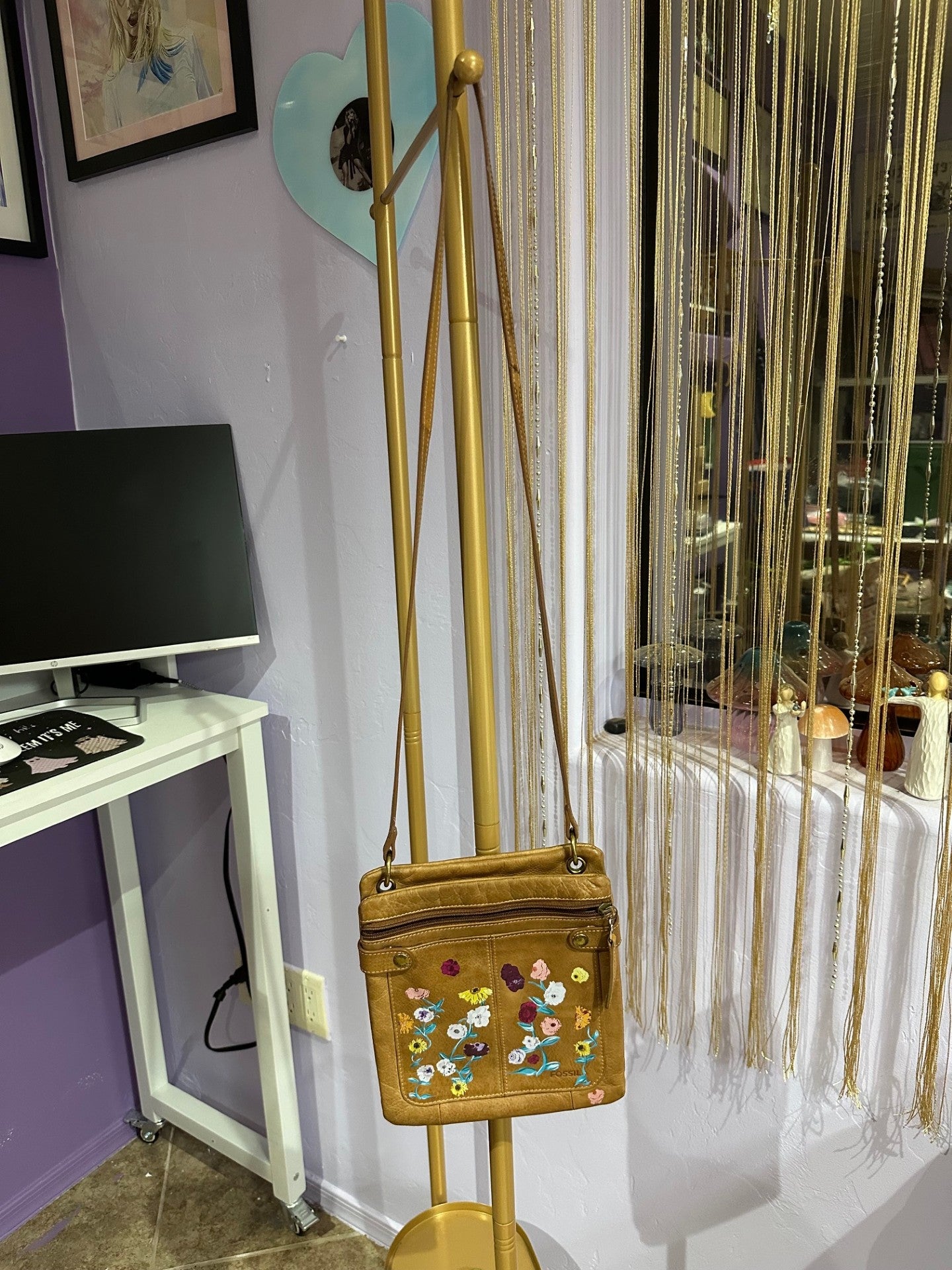 Vintage Fossil Crossbody - Acoustic Floral Design