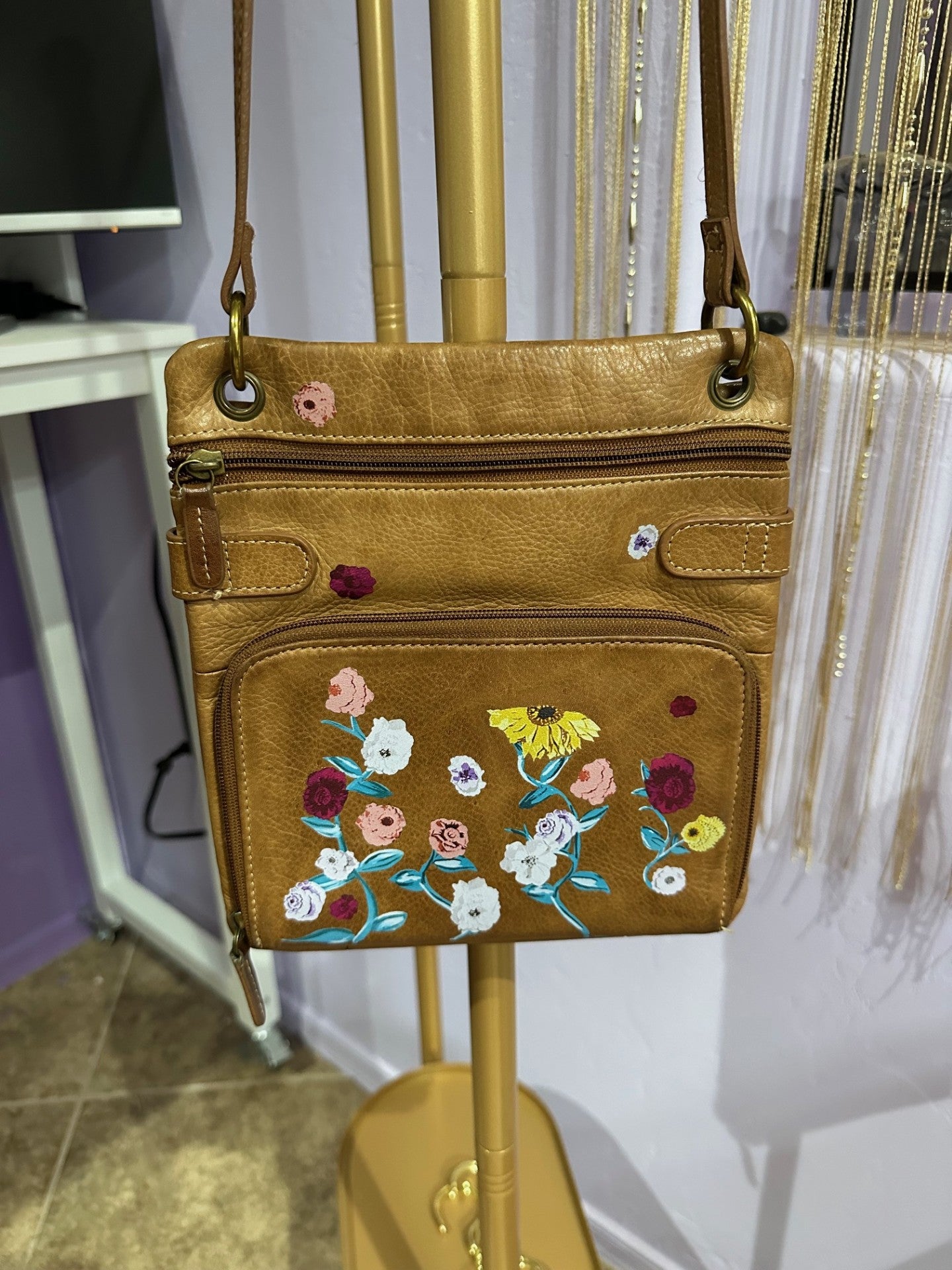 Vintage Fossil Crossbody - Acoustic Floral Design