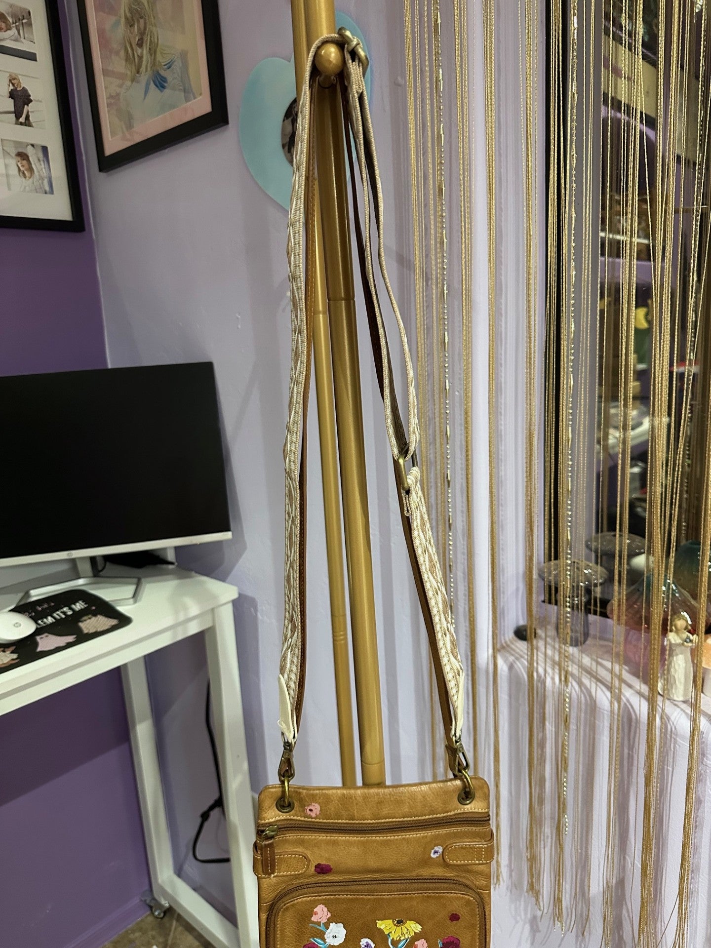 Vintage Fossil Crossbody - Acoustic Floral Design