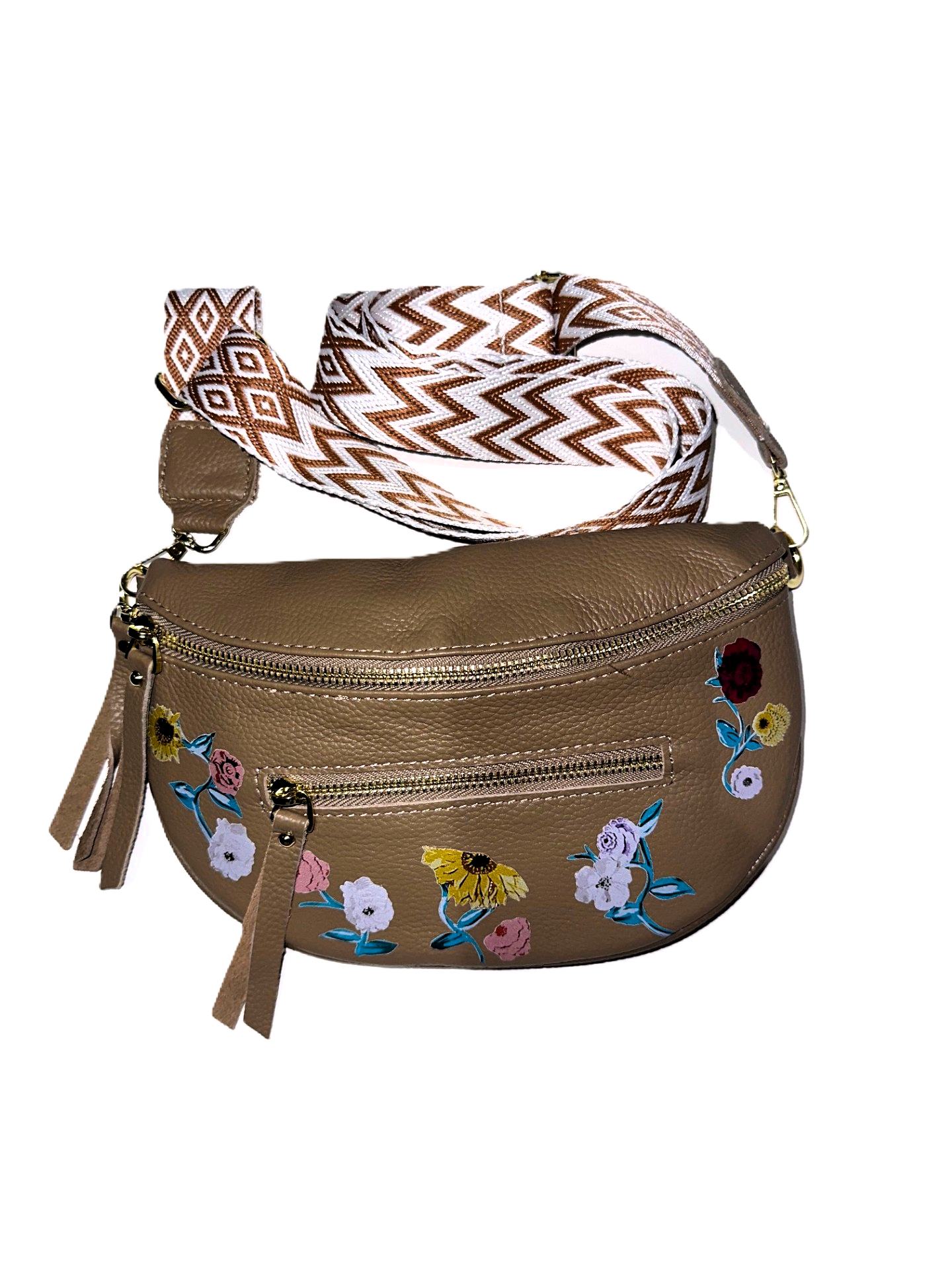 Leather Floral Piano Bum Bag