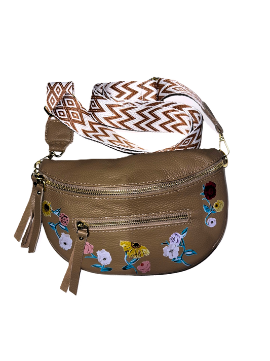 Leather Floral Piano Bum Bag