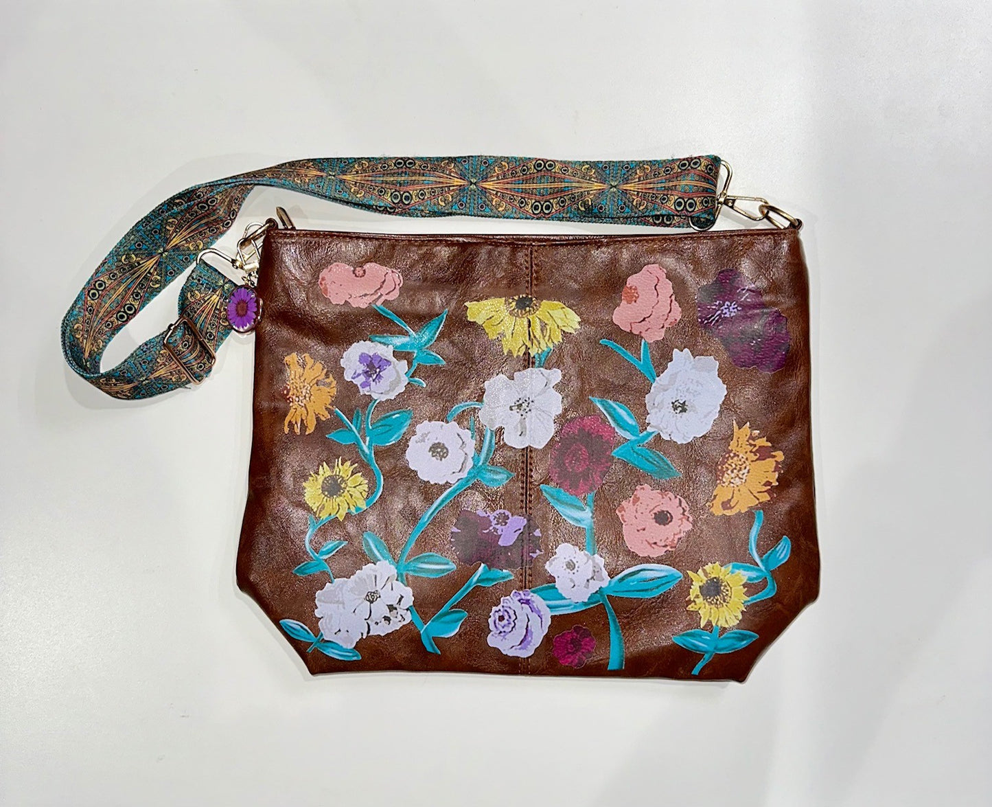 Acoustic Piano Faux Leather Crossbody Tote Bag