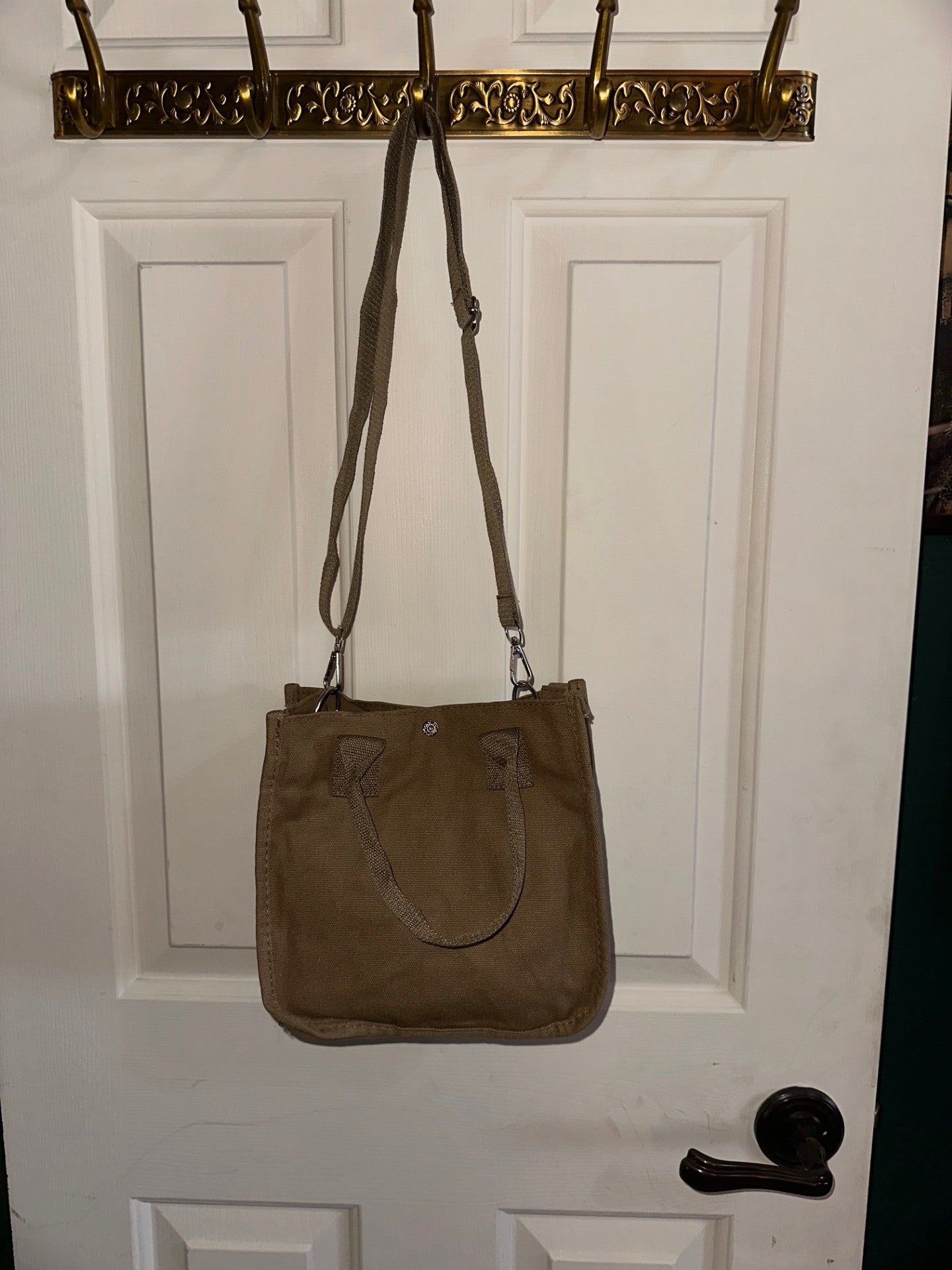 New mini canvas tote with crossbody strap - Acoustic Piano Floral Design