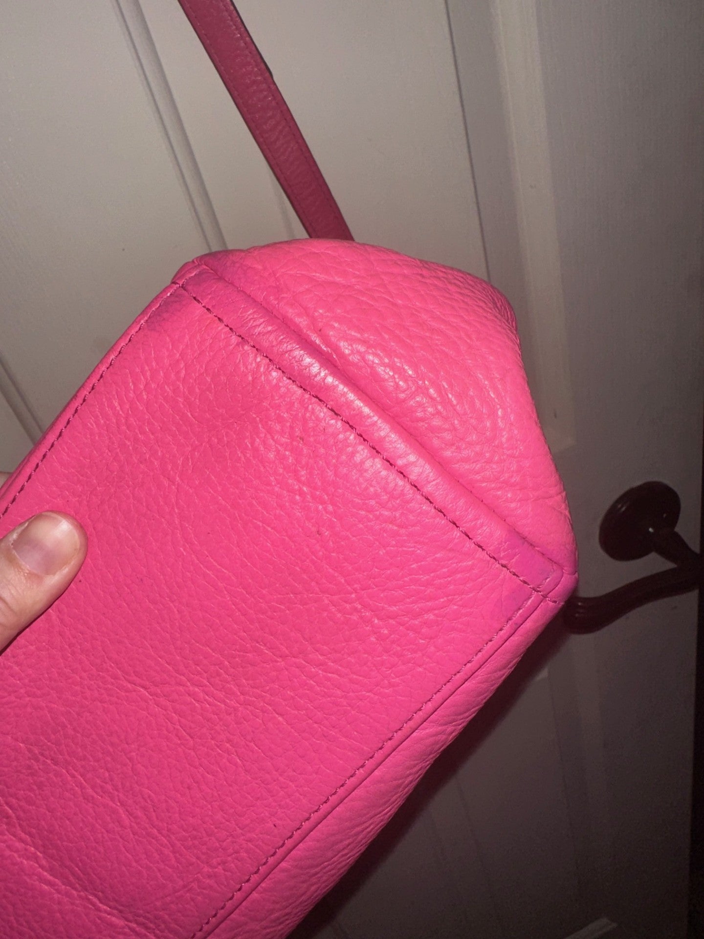 Pre-Loved Bright Pink Kate Spade Large Crossbody - Acoustic Piano Floral Design